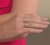 Anillo Vicenza de plata esterlina con diseño ondulado de tres hileras y diamonique Station, talla 5